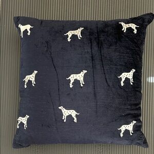 Anthropology Dalmatian Patterned Navy Blue  Throw Pillow